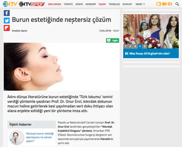 Burun Estetiğinde Neştersiz Çözüm